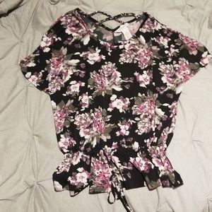 Candies small drop waist floral stretch top